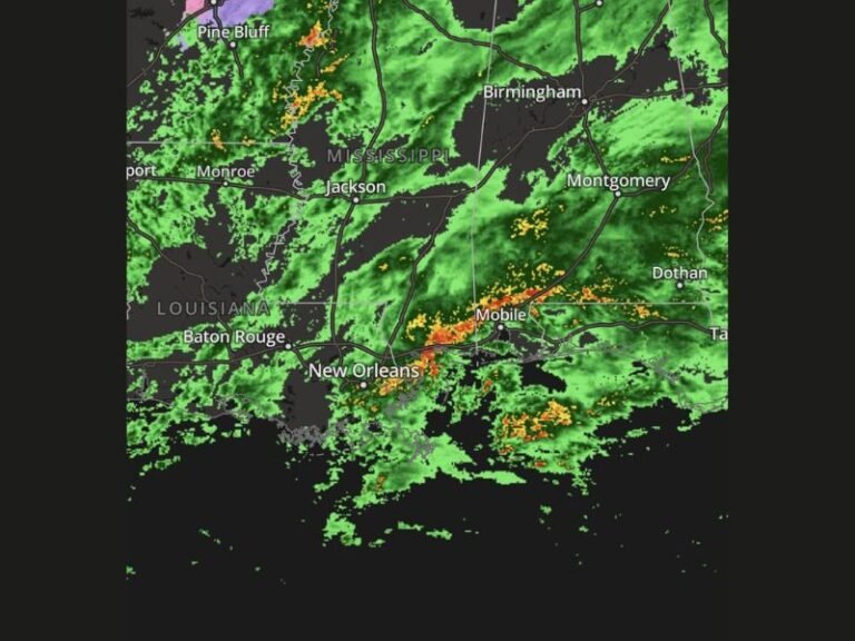 Heavy Rain Floods New Orleans, Mississippi, and Alabama Gulf Coast as Nearly 3 Inches Fall in Six Hours
