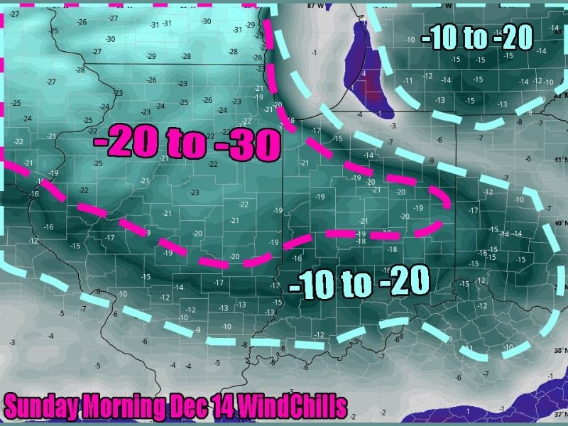 Illinois and Indiana Brace for Dangerous Windchills Dropping as Low as 30 Below Zero on Sunday Morning
