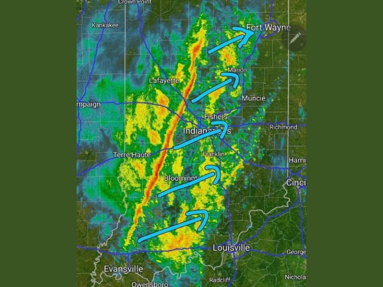 Indiana Faces Strong Storm Line with 50+ MPH Wind Gusts, Flash Freeze Threat Overnight