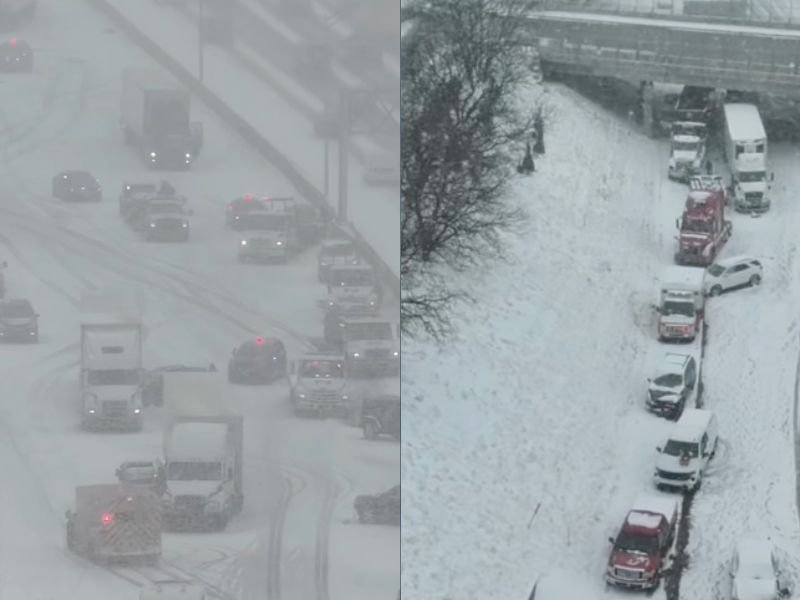 Michigan’s I-75 Shut Down After 59-Vehicle Pileup in Detroit as Sudden Snow Squalls Create Whiteout Conditions