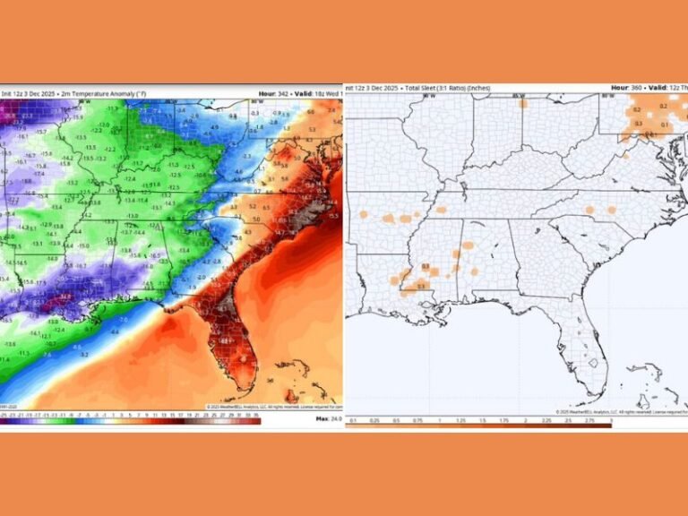 Mississippi, Alabama, and Louisiana Could See Early Taste of Winter as December 17 Brings Sharp Temperature Drop and Possible Sleet