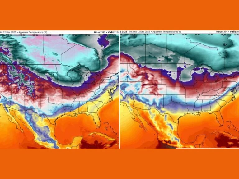 New Arctic Outbreak Expected to Push Into Texas, Oklahoma, Arkansas, Louisiana, Mississippi, Alabama, and Georgia as Cold Pattern Strengthens Heading Into Christmas Week