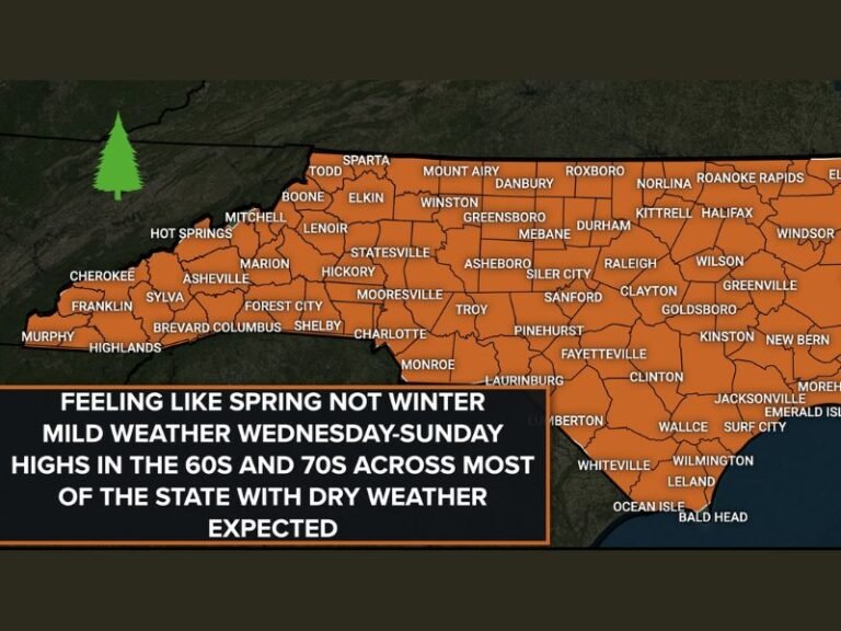 North Carolina Expected to See Springlike Temperatures This Week With Highs in the 60s and 70s