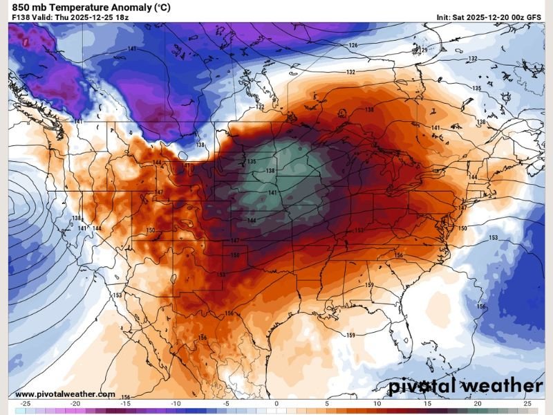Record-Breaking Christmas Heat Expected Across Illinois, South Dakota, and Texas as Temperatures Surge Far Above Normal