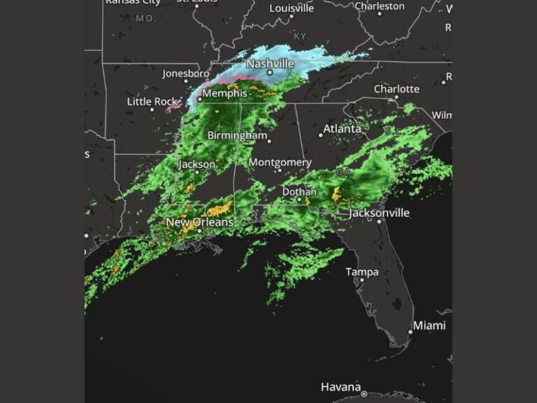 Severe Weather System Batters the South: Heavy Rain, Flooding, and Winter Mix Hit Multiple States from Louisiana to Tennessee