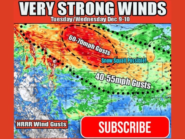 Severe Wind Event Forecast to Bring 60–70 MPH Gusts and Possible Snow Squalls Across Montana, North Dakota, South Dakota, Minnesota, Wisconsin, and Michigan