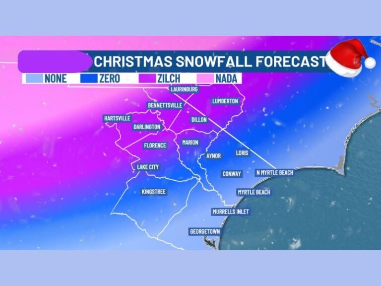 South Carolina Christmas Forecast: No Snow Expected for Myrtle Beach, Florence, or Conway as Warm Coastal Weather Dominates