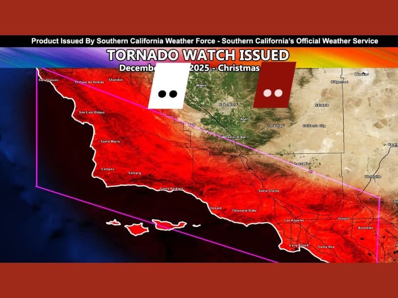 Southern California Faces Christmas Day Tornado Watch As Supercells Threaten Multiple Counties