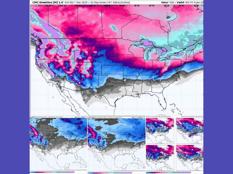 Southern States Face Rising Possibility of Christmas Snow as Forecast Models Shift Toward Georgia, South Carolina, Alabama and Mississippi
