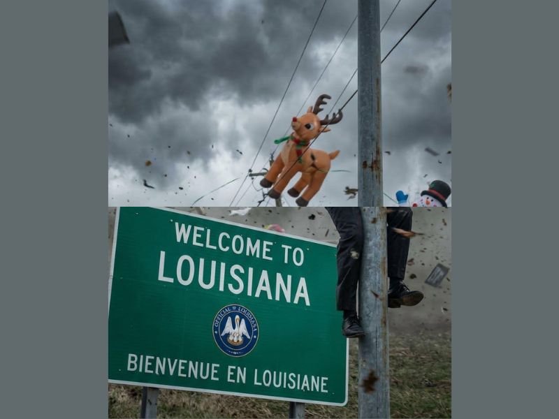 Strong Winds Sweep Across Louisiana, Mississippi, and Alabama Causing Damage to Decorations and Outdoor Items