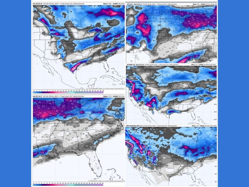 Texas, Oklahoma, Arkansas, Louisiana and Mississippi Could Face Potential Late-January Snow Event, Early Model Signals Suggest
