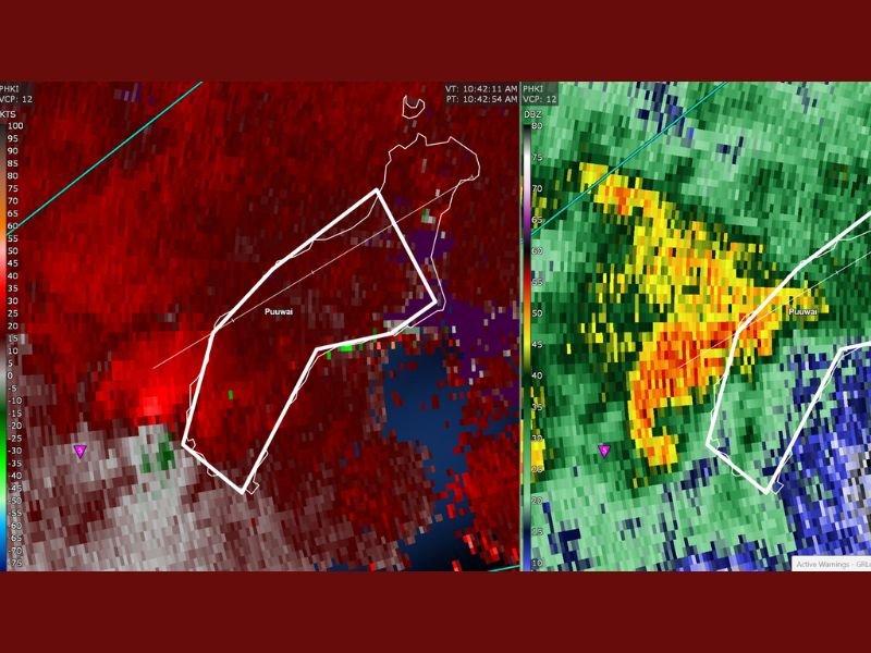 Tornado Warning Issued for Niihau in Kauai County, Hawaii as Offshore Supercell Shows Strong Rotation on Radar