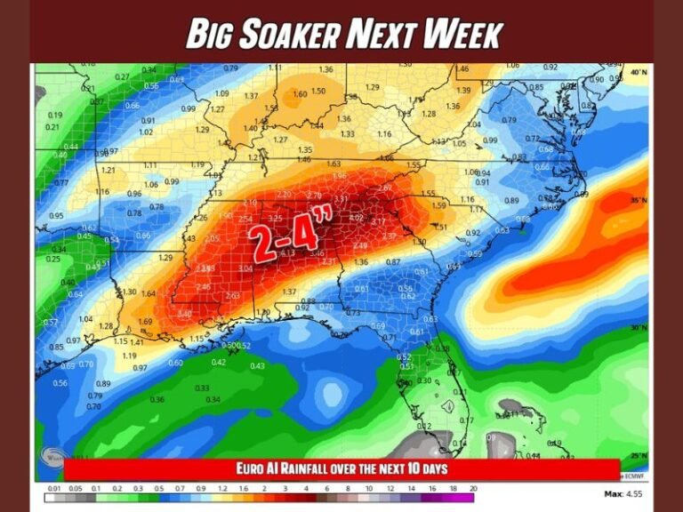 Alabama Drought Could Ease as Forecast Signals Widespread 2–4 Inches of Rain Next Week After Months of Dry Conditions