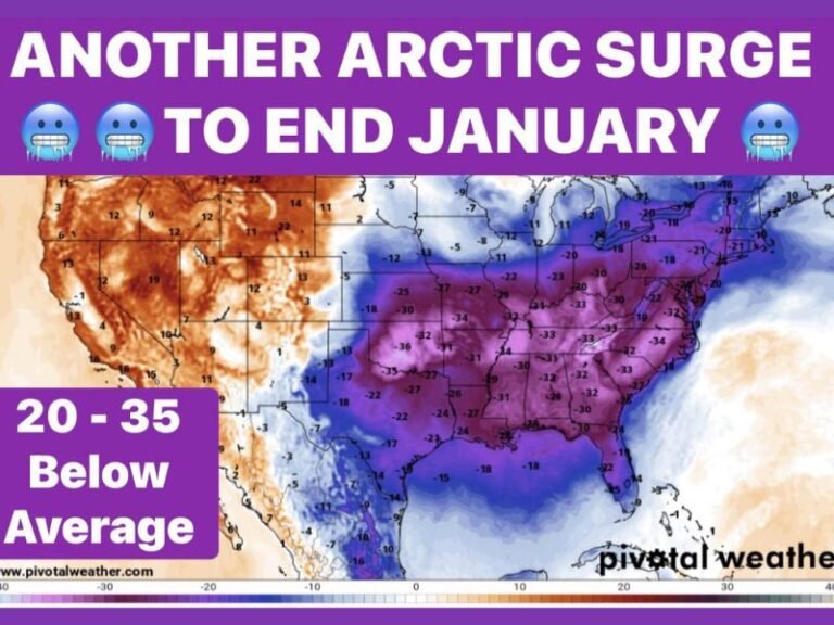 Another Arctic Surge Targets North Texas to End January as Two Cold Blasts Drive Temperatures Into the Teens and Wind Chills Into Single Digits