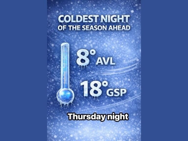 Coldest Night of the Season Expected Across Western North Carolina and the Upstate as Temperatures Drop Into Single Digits