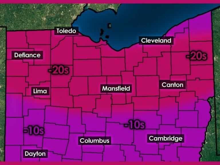 Dangerous Arctic Blast Set to Hit Ohio: Wind Chills Could Plunge Into the –20s by Tuesday