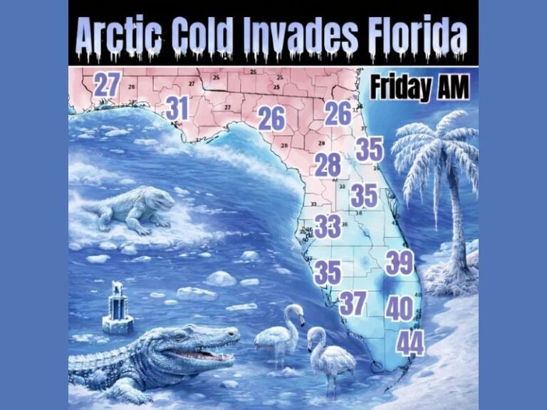 Florida Braces for Another Arctic Cold Surge as Friday Morning Temperatures Drop Into the 20s and 30s Statewide