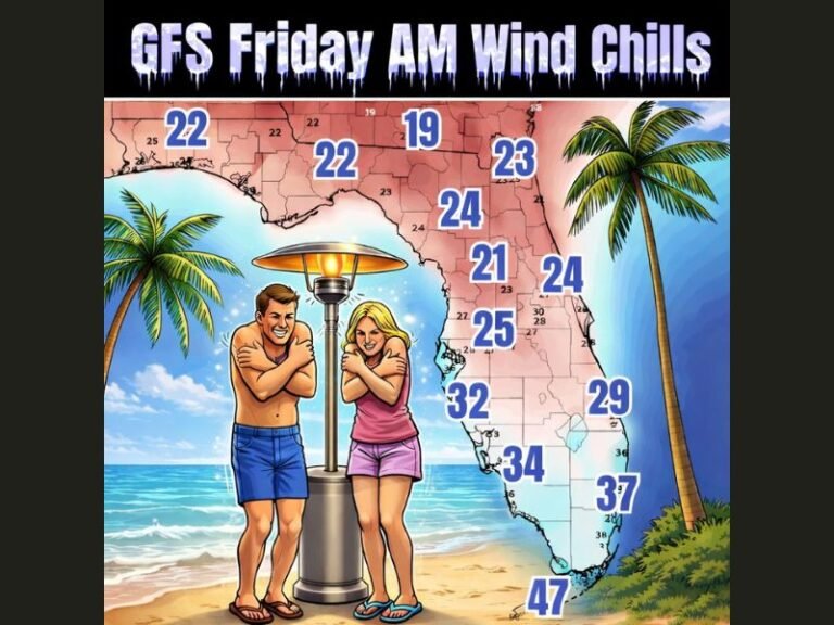 Florida Braces for Freezing Arctic Blast as GFS Projects Friday Morning Wind Chills in the Teens and 20s Across Much of the State