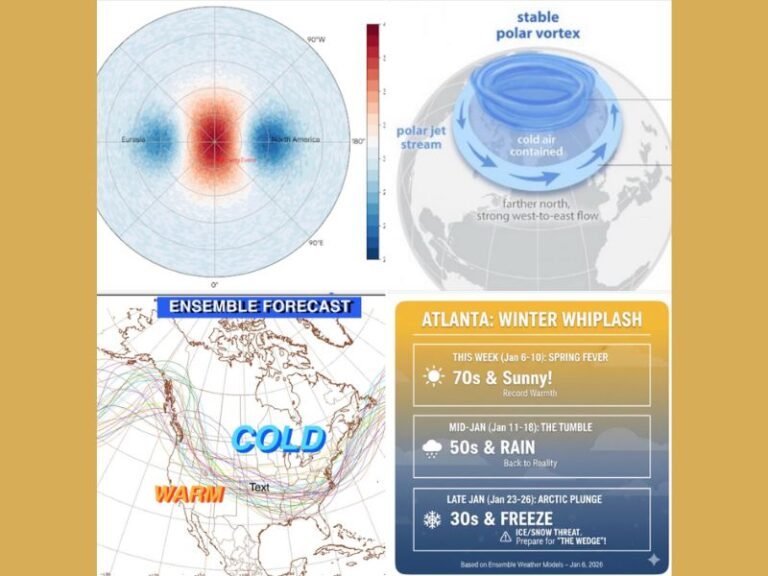 Georgia and the Southeast Face Winter Whiplash as Polar Vortex Disruption Signals Sharp Late-January Cold Shift