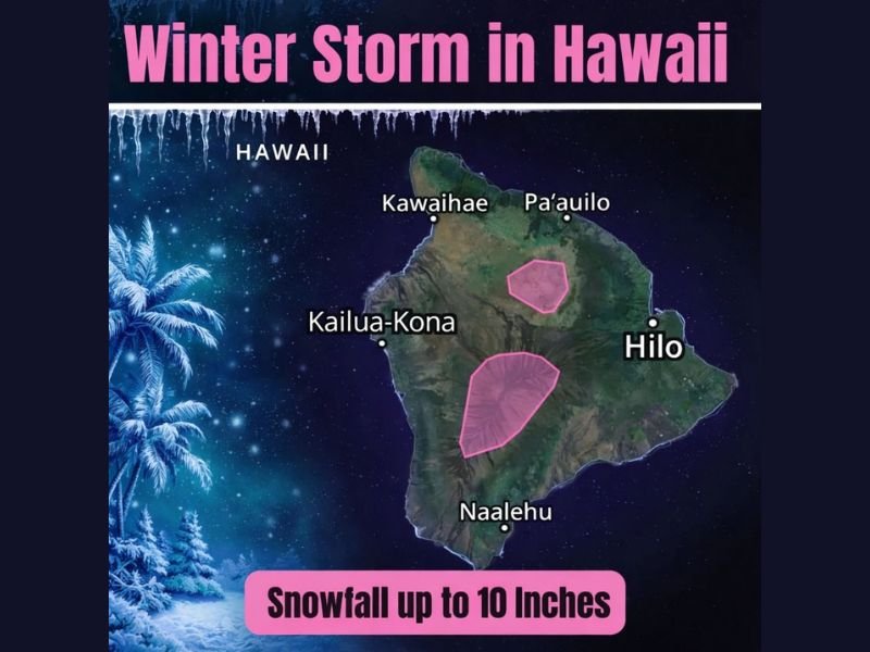 Hawaii Issues Winter Storm Warning as Kona Low Brings Heavy Snow Risk to Big Island Summits
