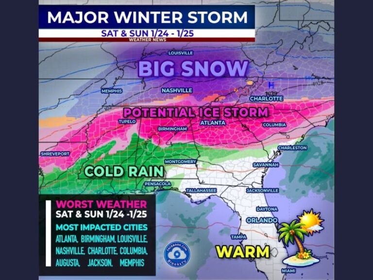 High-Impact Southern Winter Storm Signal Emerges as Snow, Ice, and Travel-Crippling Conditions Threaten Multiple States This Weekend