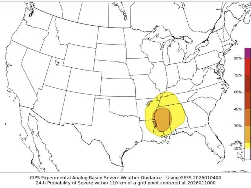 January 10 Forecast Signals Elevated Severe Weather Risk Across Mississippi as Deep South Pattern Draws Increased Attention