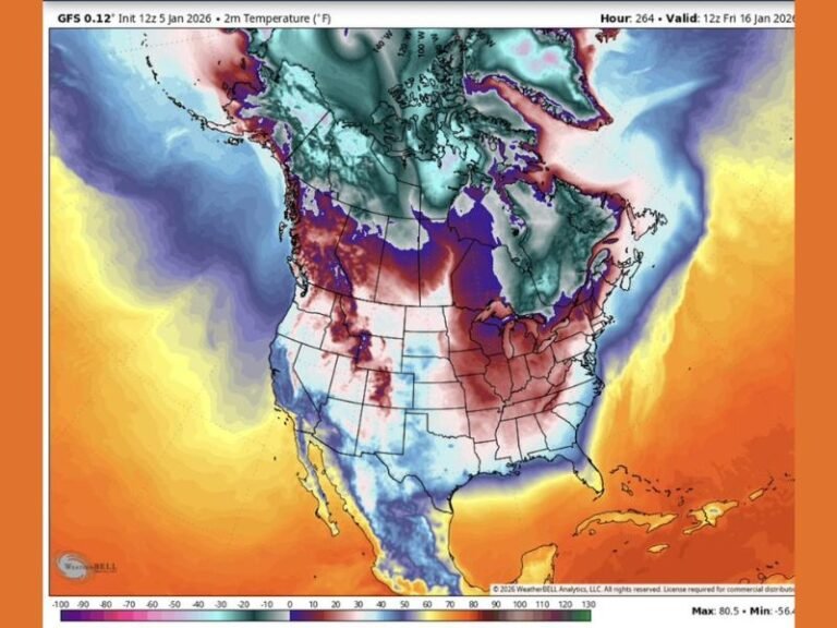 Midwest, Southeast, and Eastern U.S. Brace for Sharper Cold and Strong Winds as Pattern Shifts January 15–18