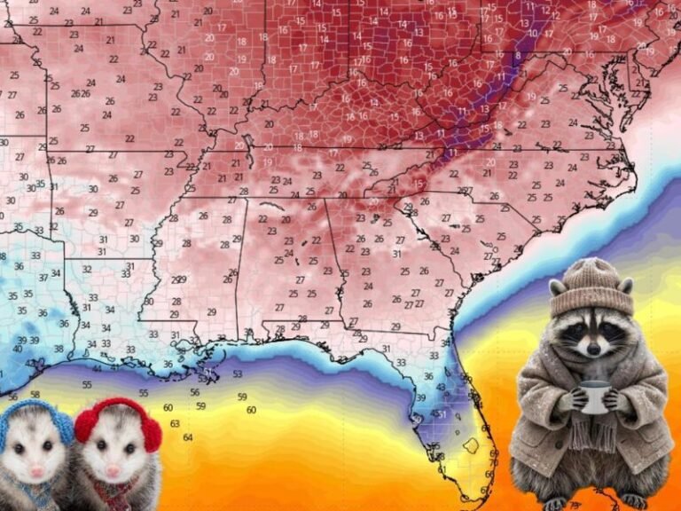Monday Morning Wind Chills Drop Into the Teens Across Mississippi, Tennessee, Alabama, Georgia, and the Carolinas