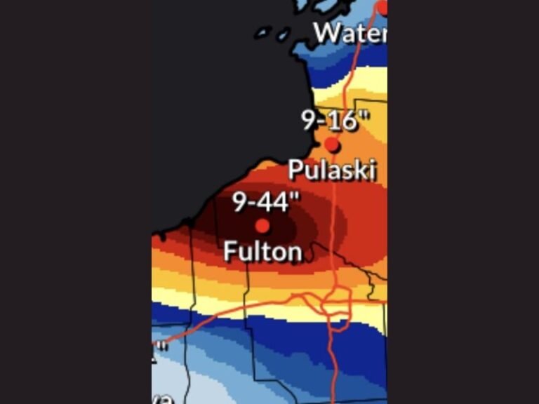 New York’s Fulton Region Braces For Extreme Lake-Effect Snow With 9–44 Inches Expected