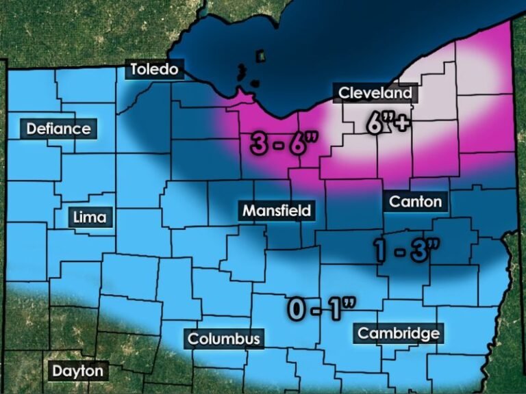 Ohio Snow Threat Builds Wednesday–Thursday as Lake-Enhanced Bands and Uncertain Storm Phasing Could Drive Totals From Dusting to Over 6 Inches