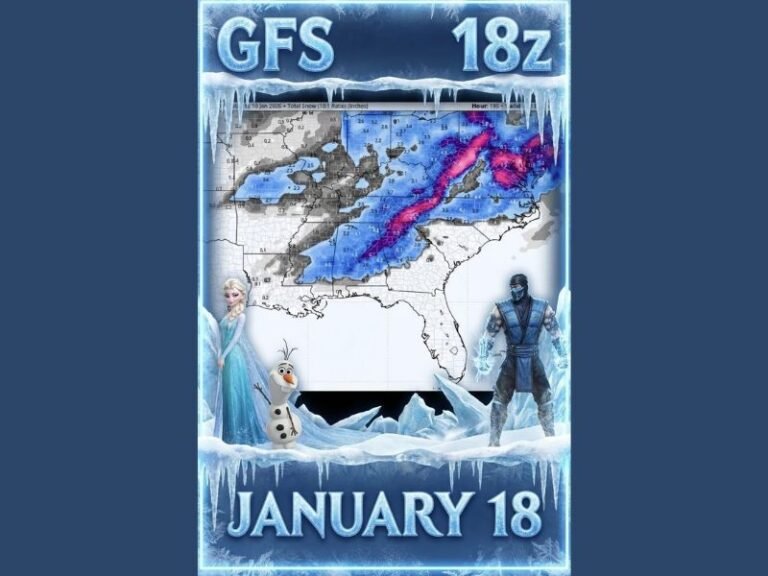 Potential Snow and Ice Threat In Texas, Louisiana, Mississippi, Alabama, Georgia, and Tennessee as GFS 18Z Flags January 18 Winter Setup