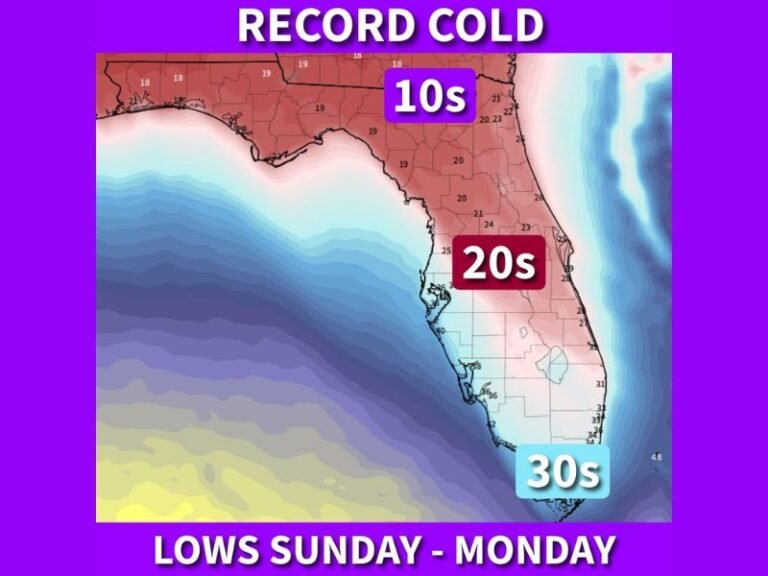Severe Arctic Outbreak Threatens Florida With Hard Freezes, Crop Damage, and Record Cold Not Seen Since 2010