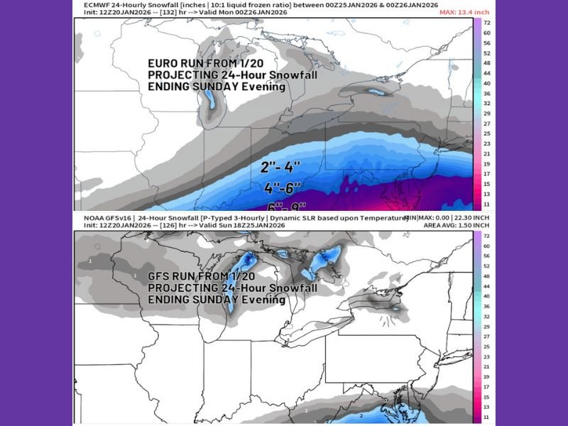 Southern Winter Storm Outlook Shows Split Models With Heavy Snow Risk for South Carolina, North Carolina, Georgia, Alabama, and Tennessee This Weekend