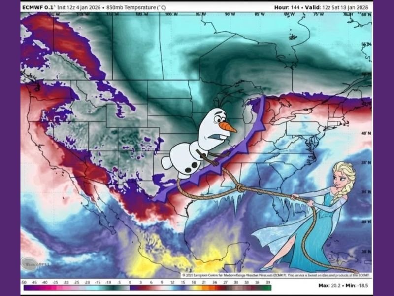 Strong Arctic Front Expected Around January 10 as Forecast Models Signal Rapid Temperature Drops and High-Impact Wind Across the Southern U.S.
