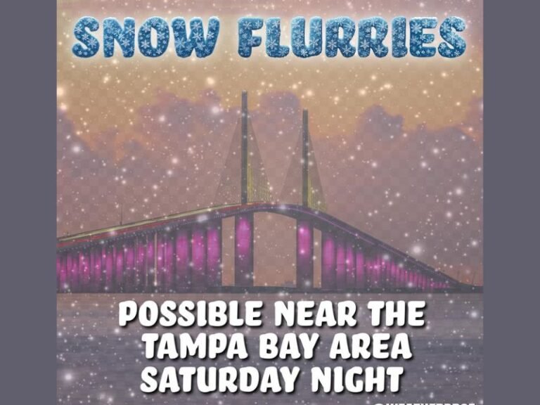 Tampa Bay Faces Rare Gulf-Effect Snow Flurry Setup as Arctic Air and Strong Winds Align Saturday Night