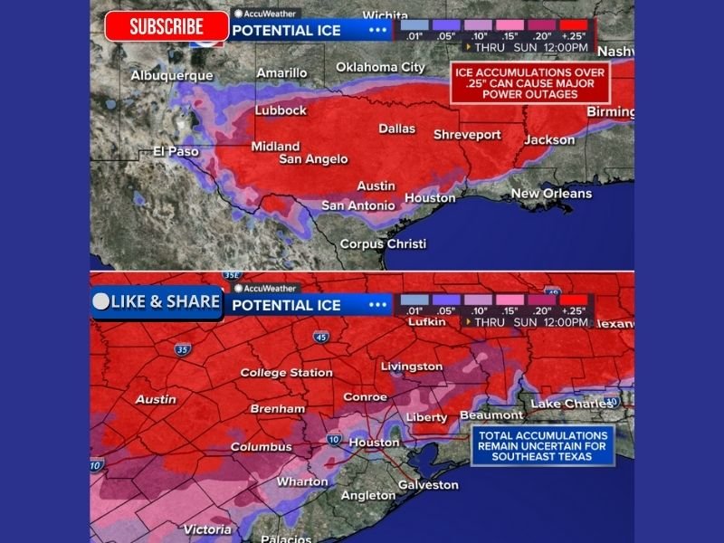 Texas Ice Storm Threat Intensifies as Freezing Rain Overtakes Snow Risk and Quarter-Inch Ice Becomes Widespread Concern