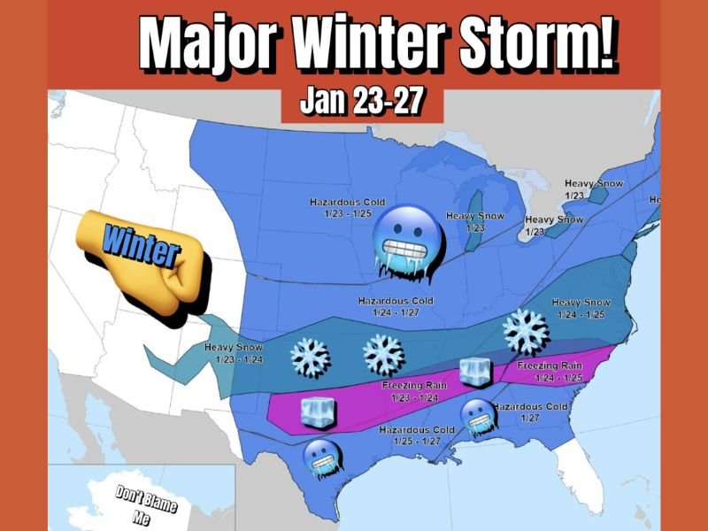 Texas, Oklahoma, Arkansas, Tennessee, Kentucky, and the Carolinas Brace for Major Multi-Day Winter Storm Bringing Hazardous Cold, Heavy Snow, and Freezing Rain