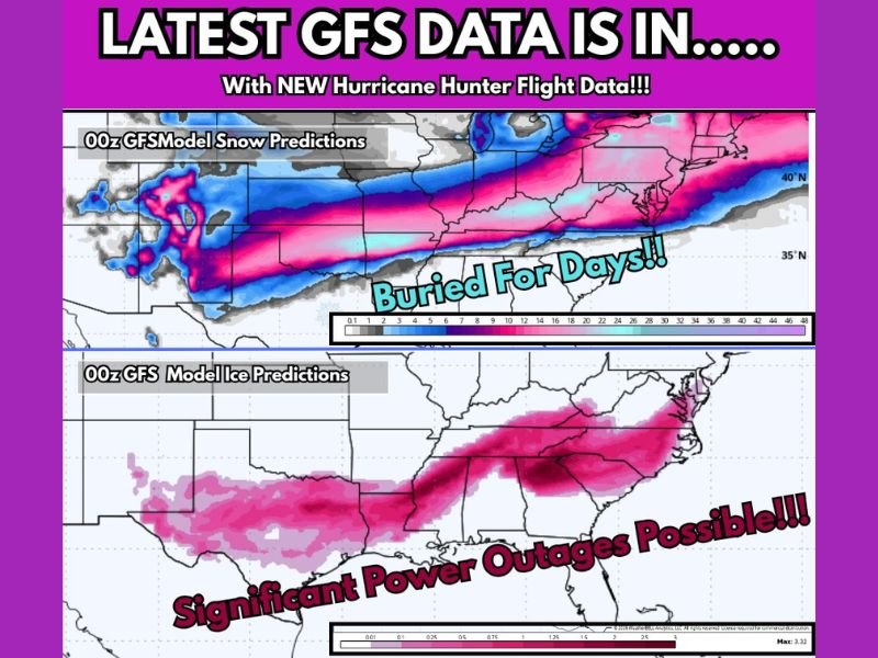 Texas, Oklahoma, Arkansas, Tennessee, and Southern Appalachia Face Potentially Historic Winter Storm With Feet of Snow and Widespread Ice Threat