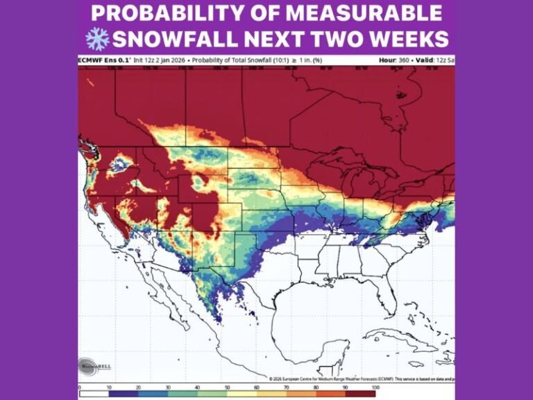 Texas and the Southeast Unlikely to See Measurable Snowfall Over Next Two Weeks as Forecast Data Shows Near-Zero Probability