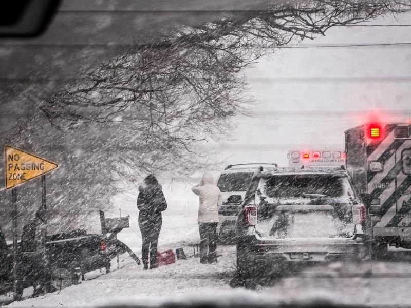 Truck Loses Control and Crashes Into Large Tree Near Otis, Indiana as Passerby Performs CPR Moments After Impact