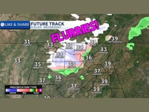 Alabama Could See Wednesday Morning Flurries North of Birmingham as Rain Exits and Temperatures Hover Above Freezing