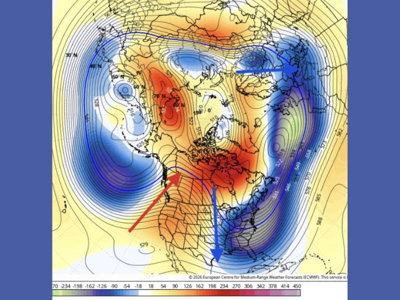 Another Polar Vortex Disruption Could Split the U.S. in Mid-February, Bringing West Coast Warmth and Sharper Cold to the East