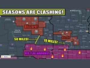 Blizzard Warnings and Fire Weather Alerts Collide in Minnesota as Opposing Hazards Sit Just 19 Miles Apart