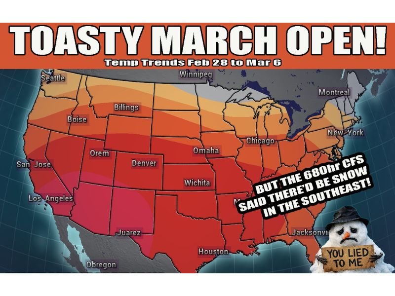 California, Texas, Illinois and New York Set for Widespread Early-March Warm Surge as Brief Weekend Winter Chill Quickly Fades Across the United States