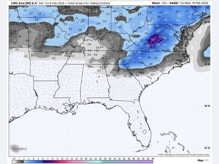 Carolinas Brace for Another Winter System Next Weekend as Multiple Forecast Models Signal Renewed Snow and Lingering Cold