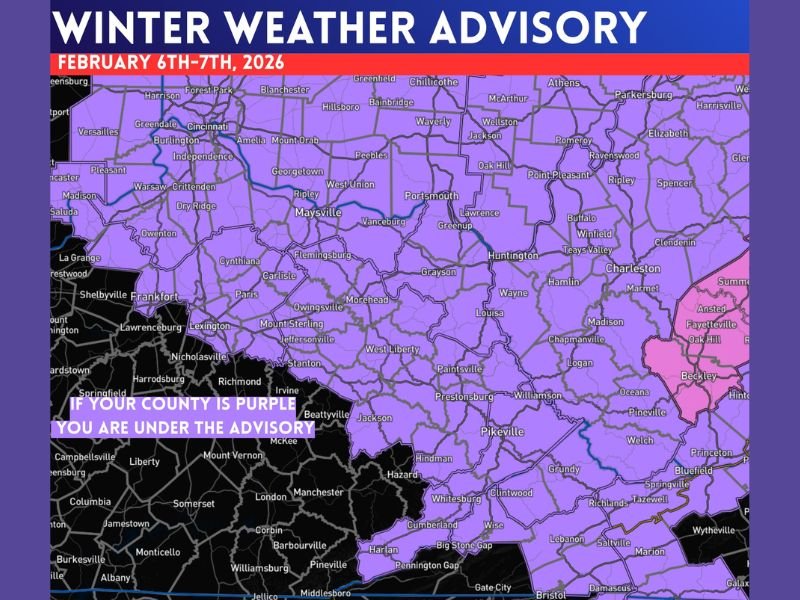 Kentucky Winter Weather Advisory Issued for Feb. 6–7 as Snow Threat Targets Southeast Kentucky Counties
