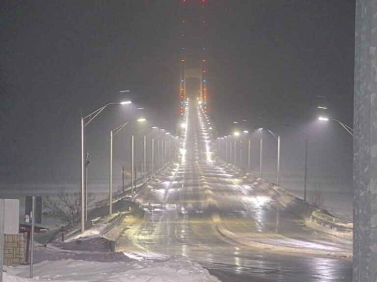 Mackinac Bridge Closed for Second Time in Two Days After Falling Ice From Suspension Cables Creates Dangerous Driving Conditions in Michigan