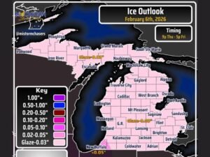 Michigan Ice Glaze Threat on Feb. 6 Could Slick Roads From Detroit to Grand Rapids as Freezing Drizzle Spreads