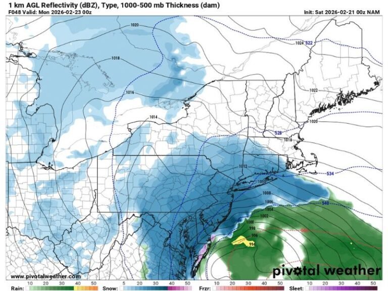 “Most Extreme Scenario” Blizzard Track Gains Confidence as Coastal Low Aims From Cape Hatteras to New Jersey Shore