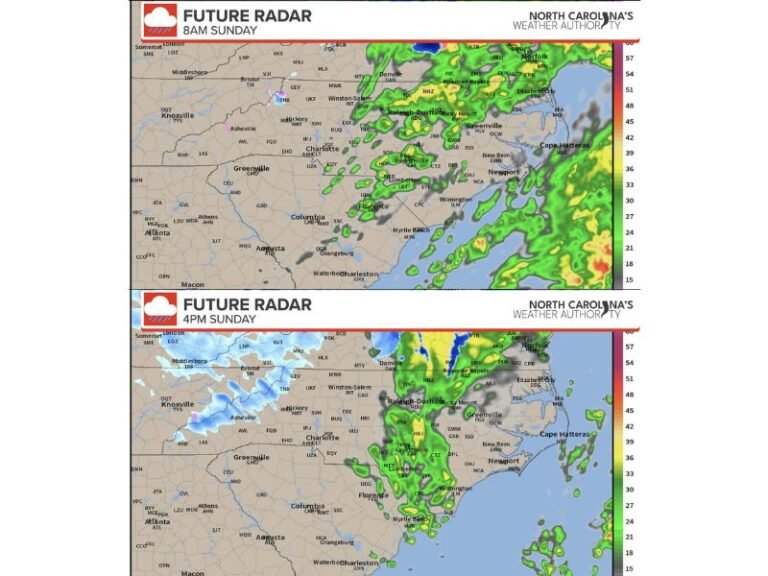 North Carolina and Southern Virginia Could See Rain, Then a Late-Sunday Snowflake Surprise in the Northeast